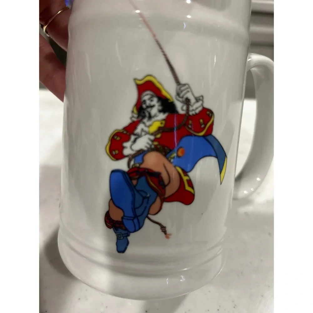 Captain Morgan Spiced Rum Beer Stein Ceramic Pirate Mascot Tankard Mug 5.5 Inch